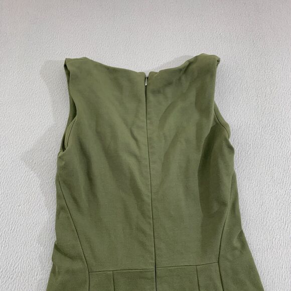 MM Lafleur Women 2 Rachel Dress Ponte Green Sleeveless Stretch Sheath Office - Picture 14 of 16